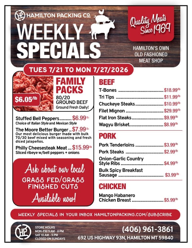 HP Weekly Specials - Full Page in Store 8.5x11 - July 14 Featured Independence Day Specials
